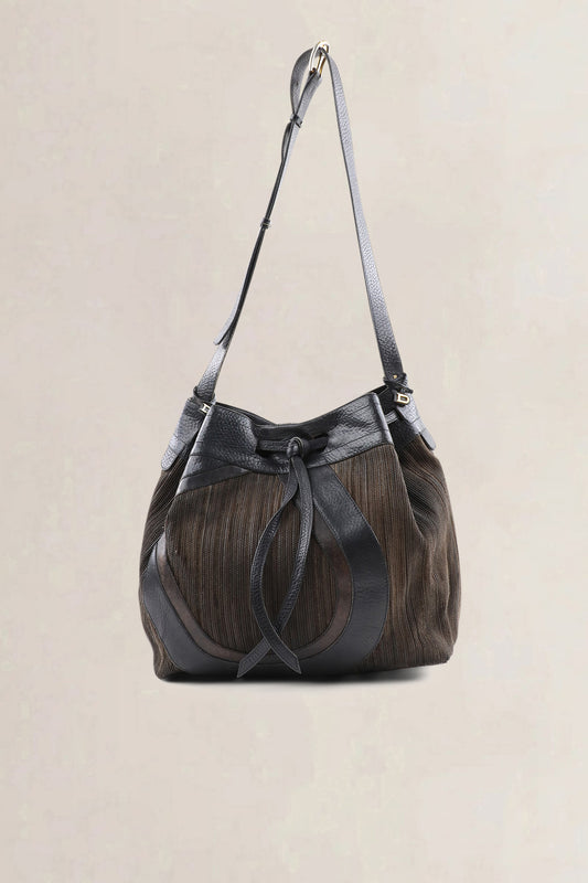 Delvaux Brown Desert Toile De Cuir Crossbody Bag