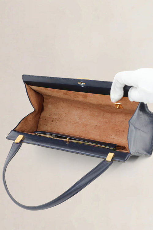 Delvaux Vintage Blue Top Handle Bag