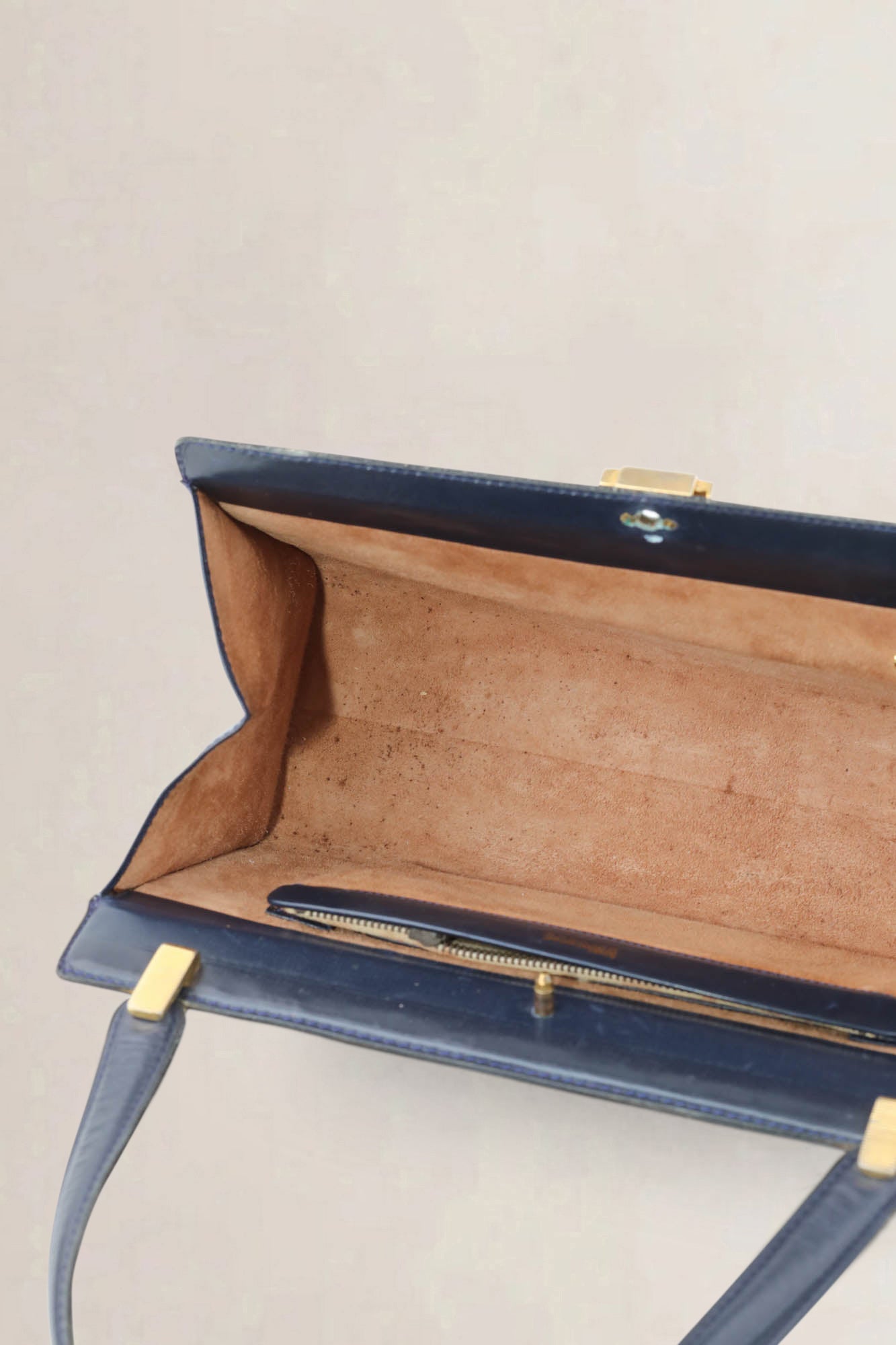 Delvaux Vintage Blue Top Handle Bag