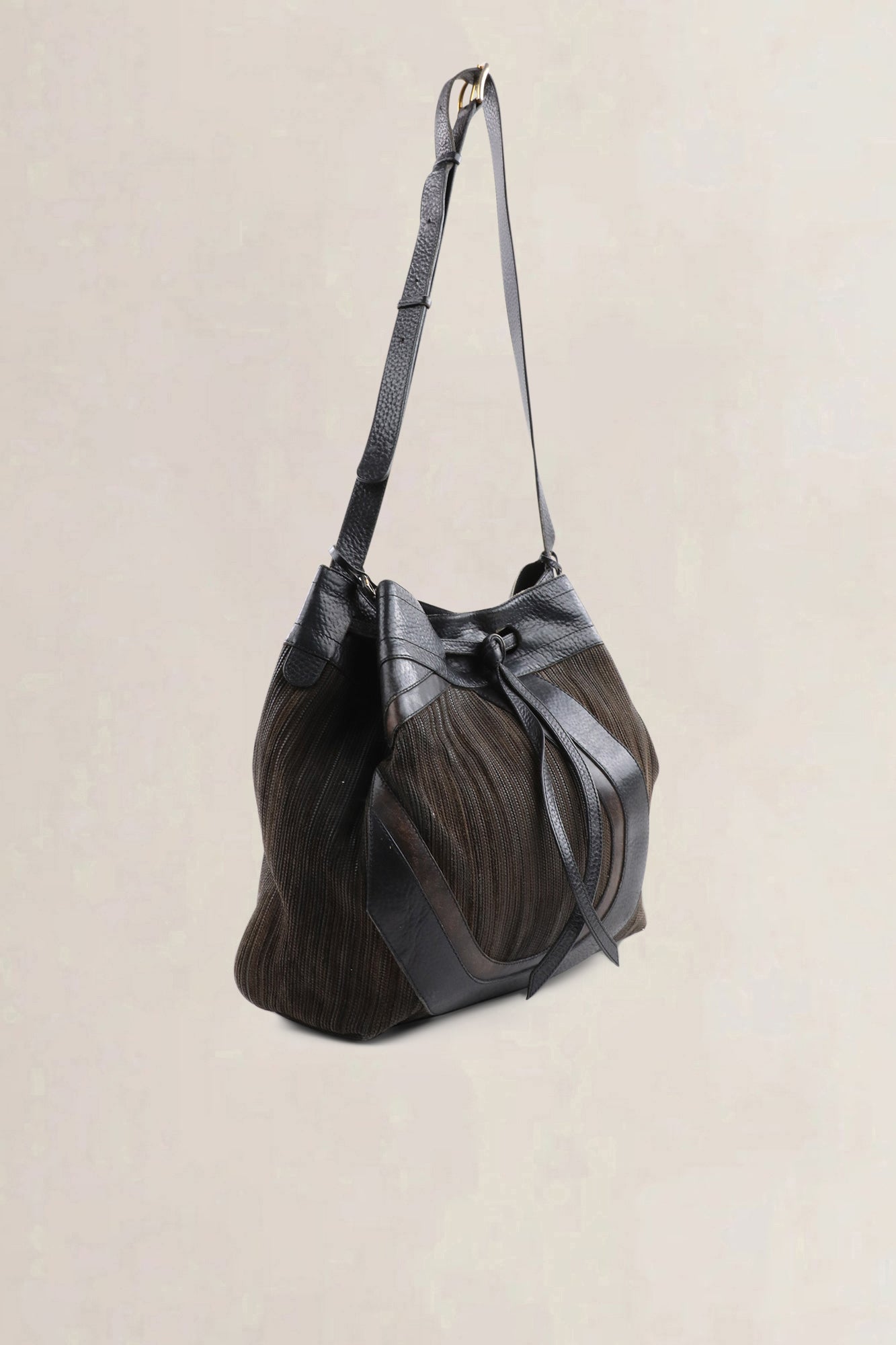 Delvaux Brown Desert Toile De Cuir Crossbody Bag