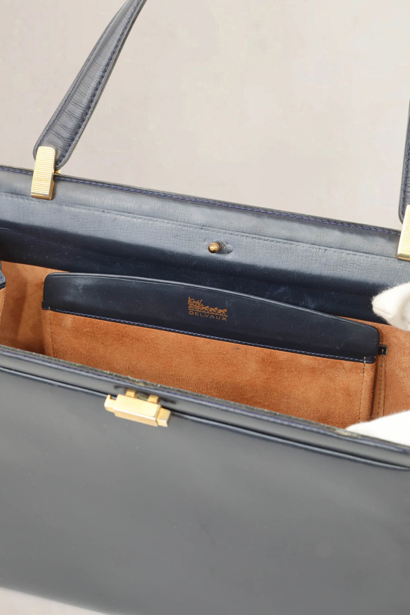 Delvaux Vintage Blue Top Handle Bag