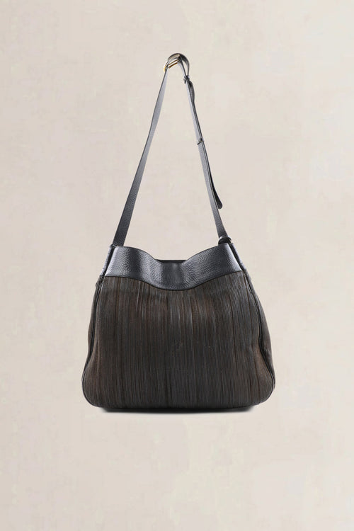 Delvaux Brown Desert Toile De Cuir Crossbody Bag
