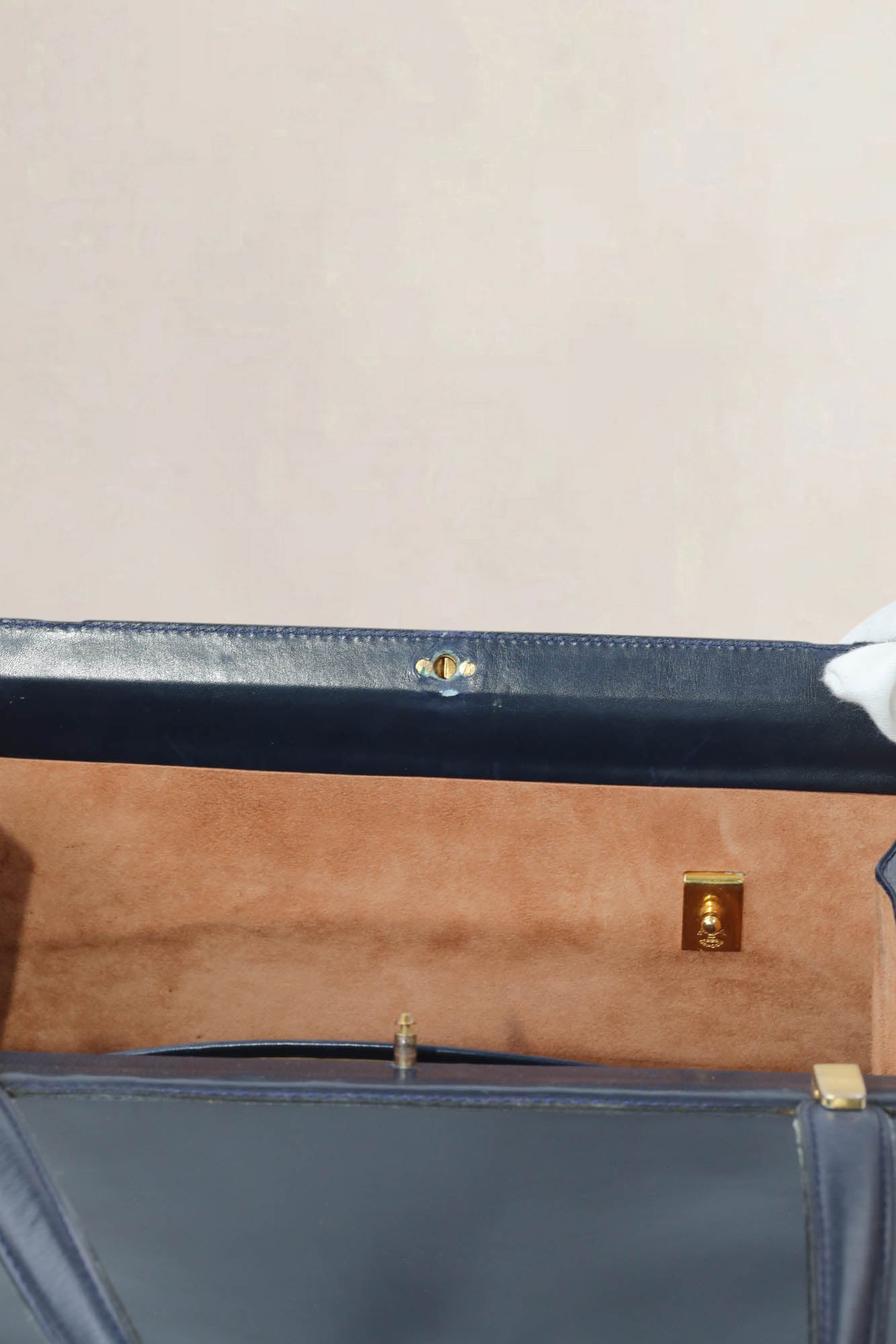 Delvaux Vintage Blue Top Handle Bag
