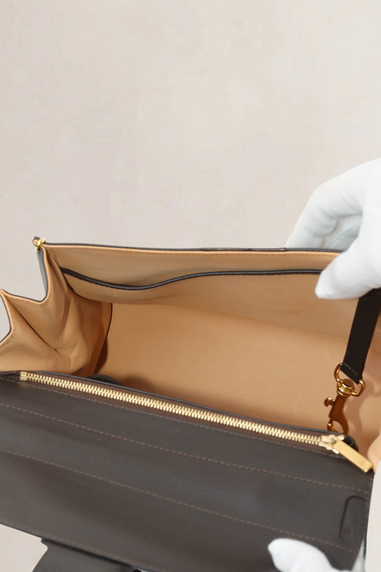 Delvaux Brillant MM Dark Brown Ostrich Crossbody Bag