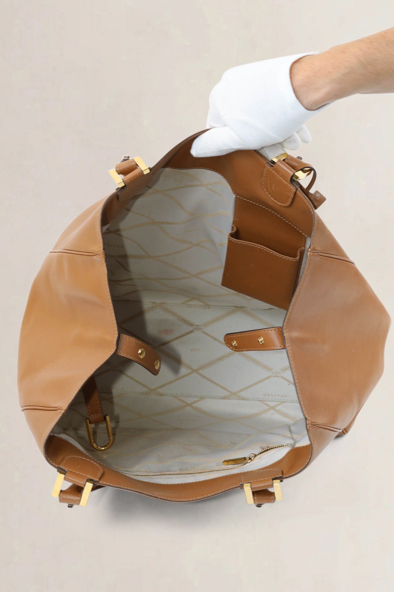 Delvaux Camel Louise Satchel Allure Shoulder Bag