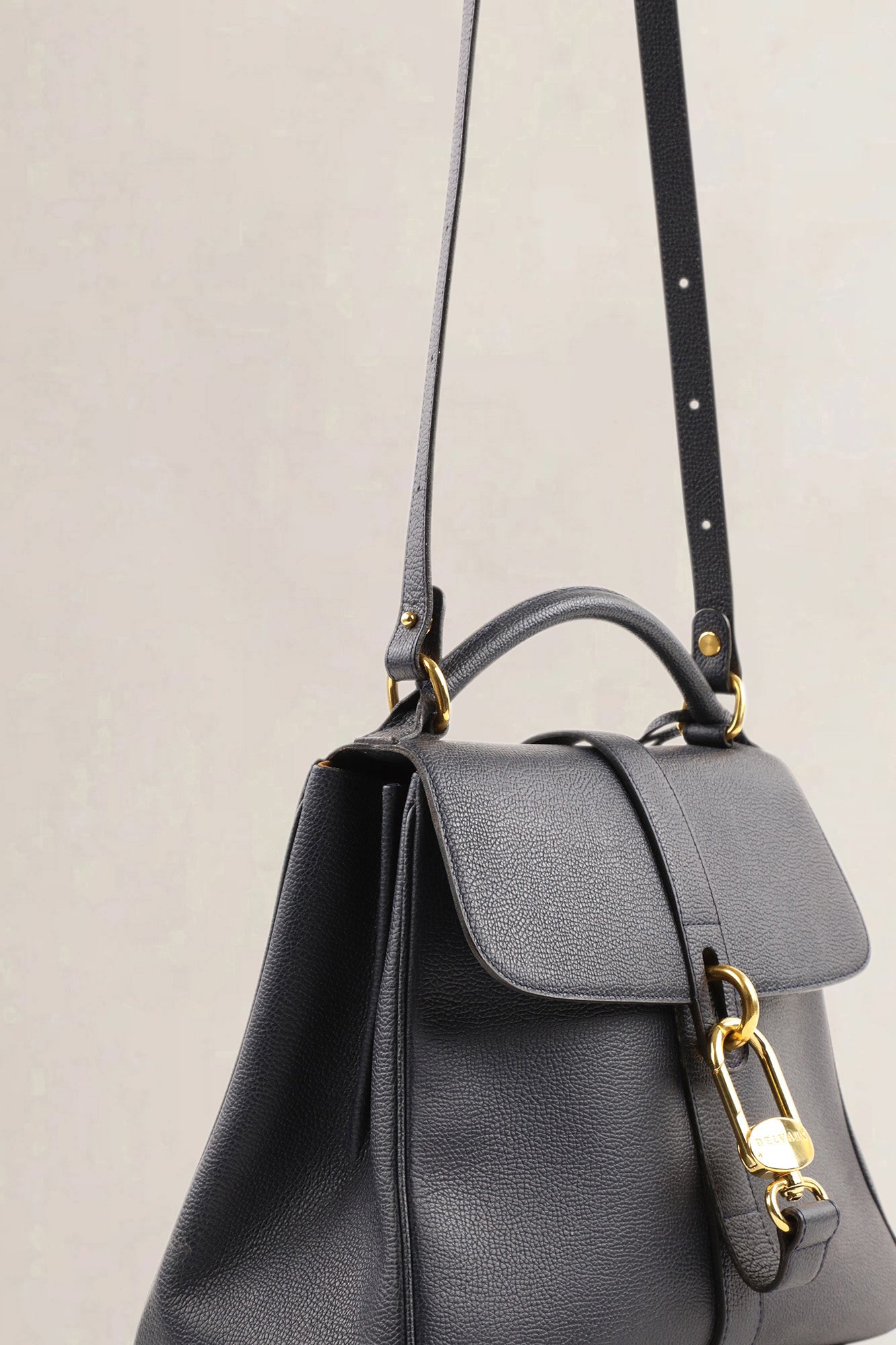 Delvaux Gin Fizz blue leather crossbody — vintage