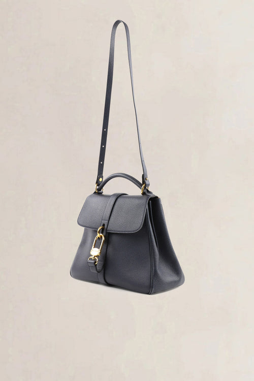 Delvaux Blue Leather Gin Fizz Crossbody Bag
