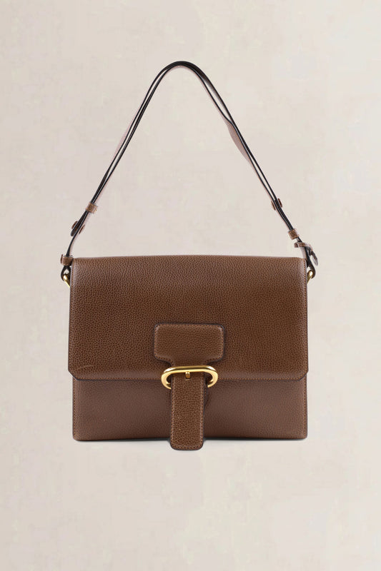 Delvaux brown leather crossbody bag — preloved