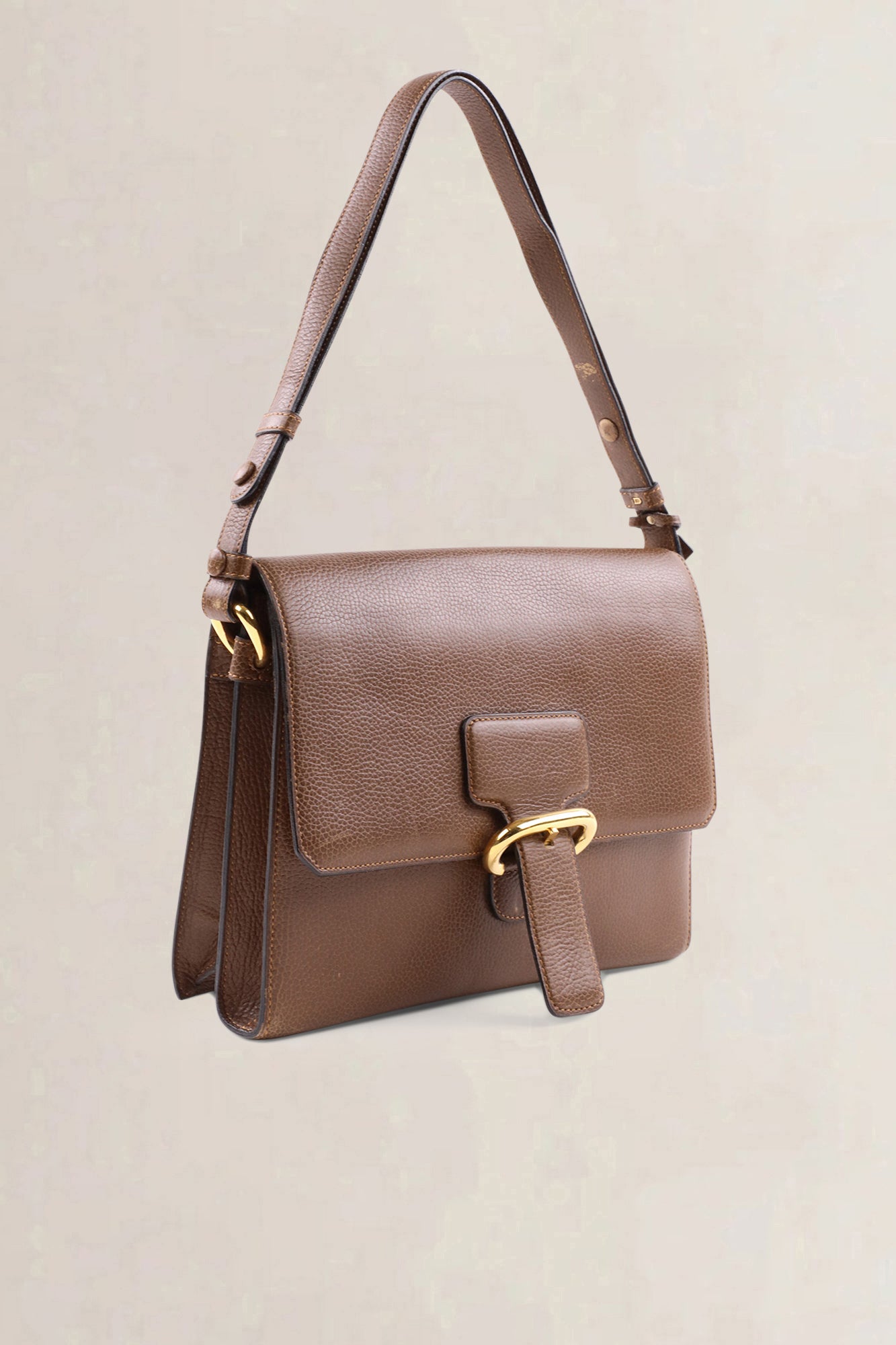 Delvaux brown leather crossbody bag — preloved