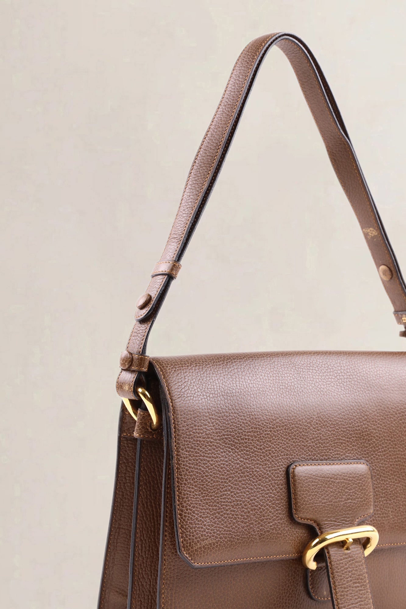 Delvaux brown leather crossbody bag — preloved