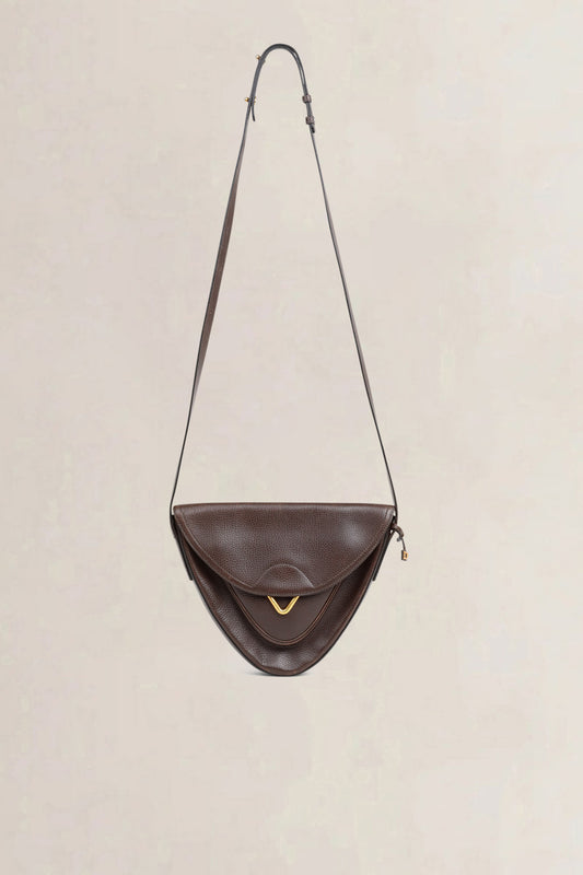 Delvaux Brown Triangle Crossbody Bag