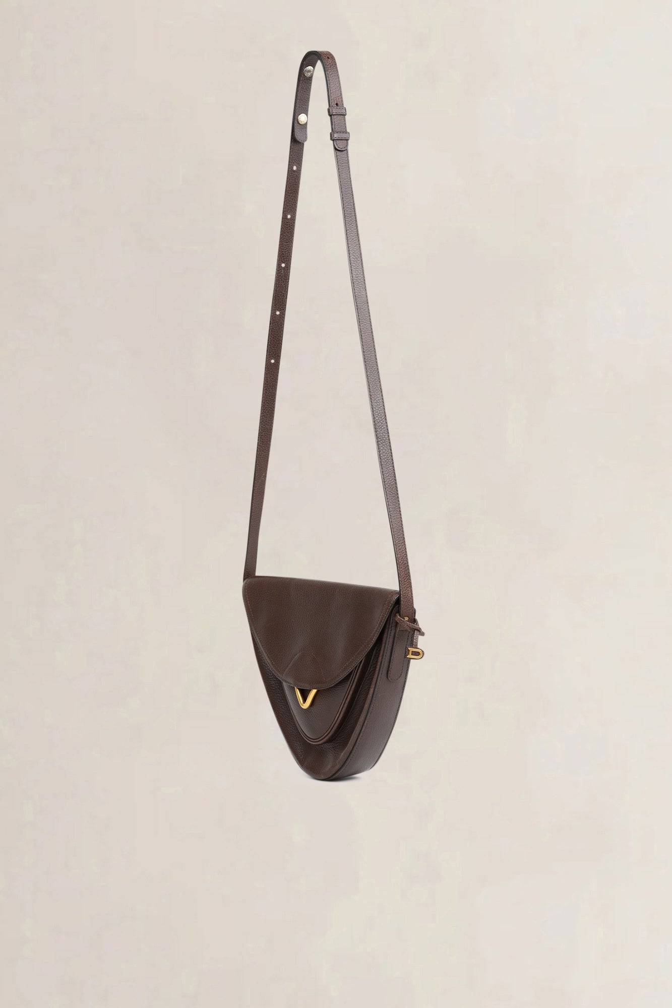 Delvaux Brown Triangle Crossbody Bag