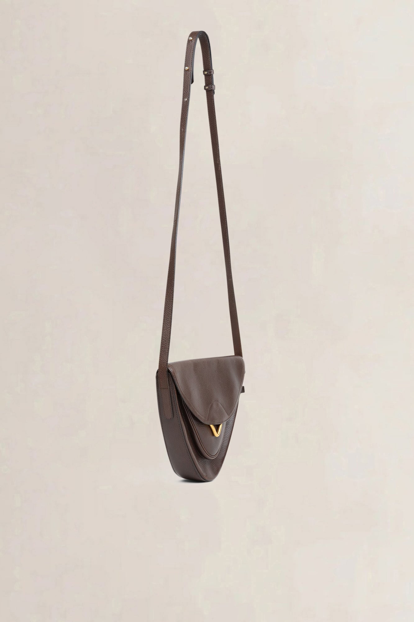 Delvaux Brown Triangle Crossbody Bag