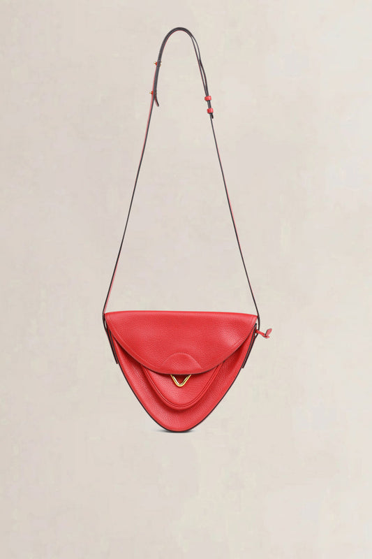 Delvaux Red Triangle Crossbody Bag