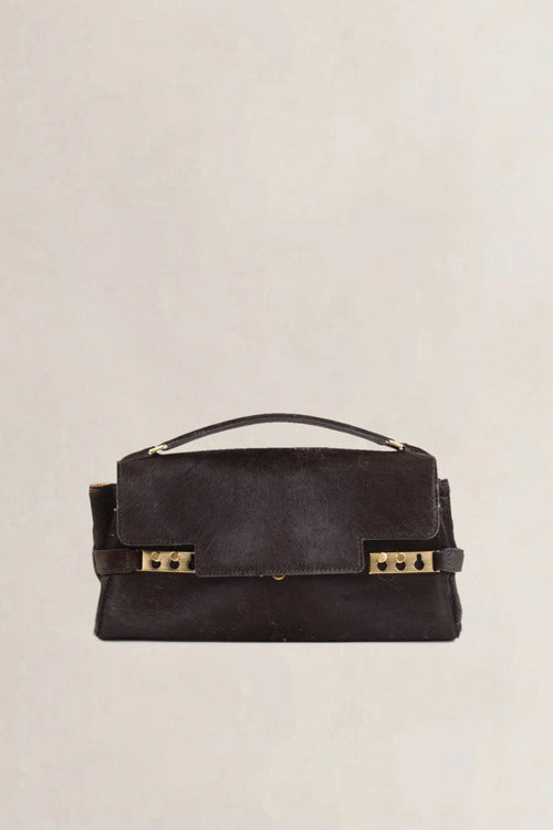 Delvaux Brown Tempête Pony Hair Top Handle Bag