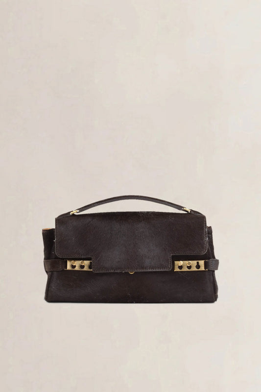 Delvaux Brown Tempête Pony Hair Top Handle Bag