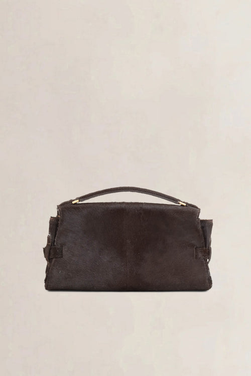 Delvaux Brown Tempête Pony Hair Top Handle Bag