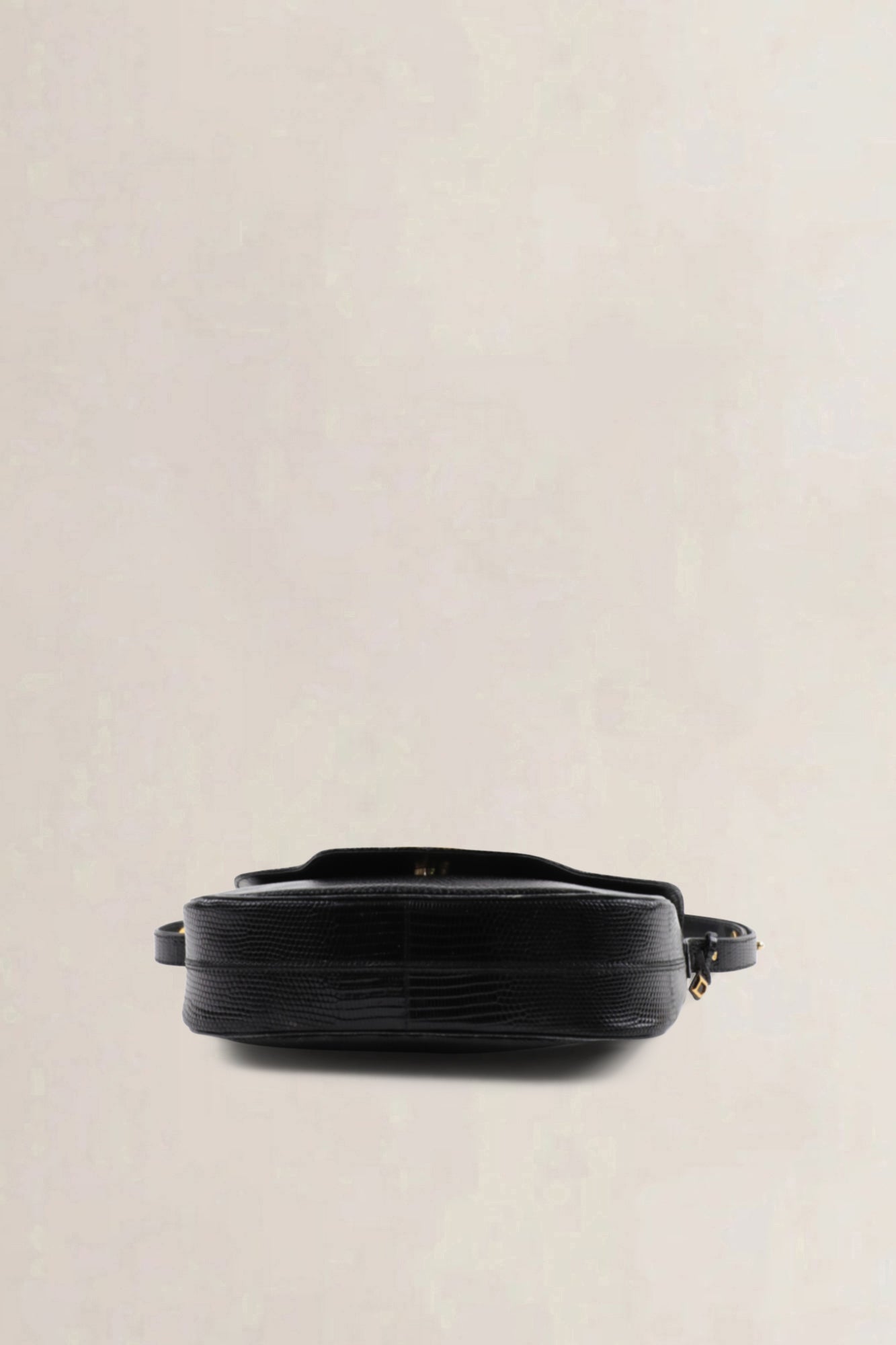 Delvaux Black Lézard crossbody bag — vintage
