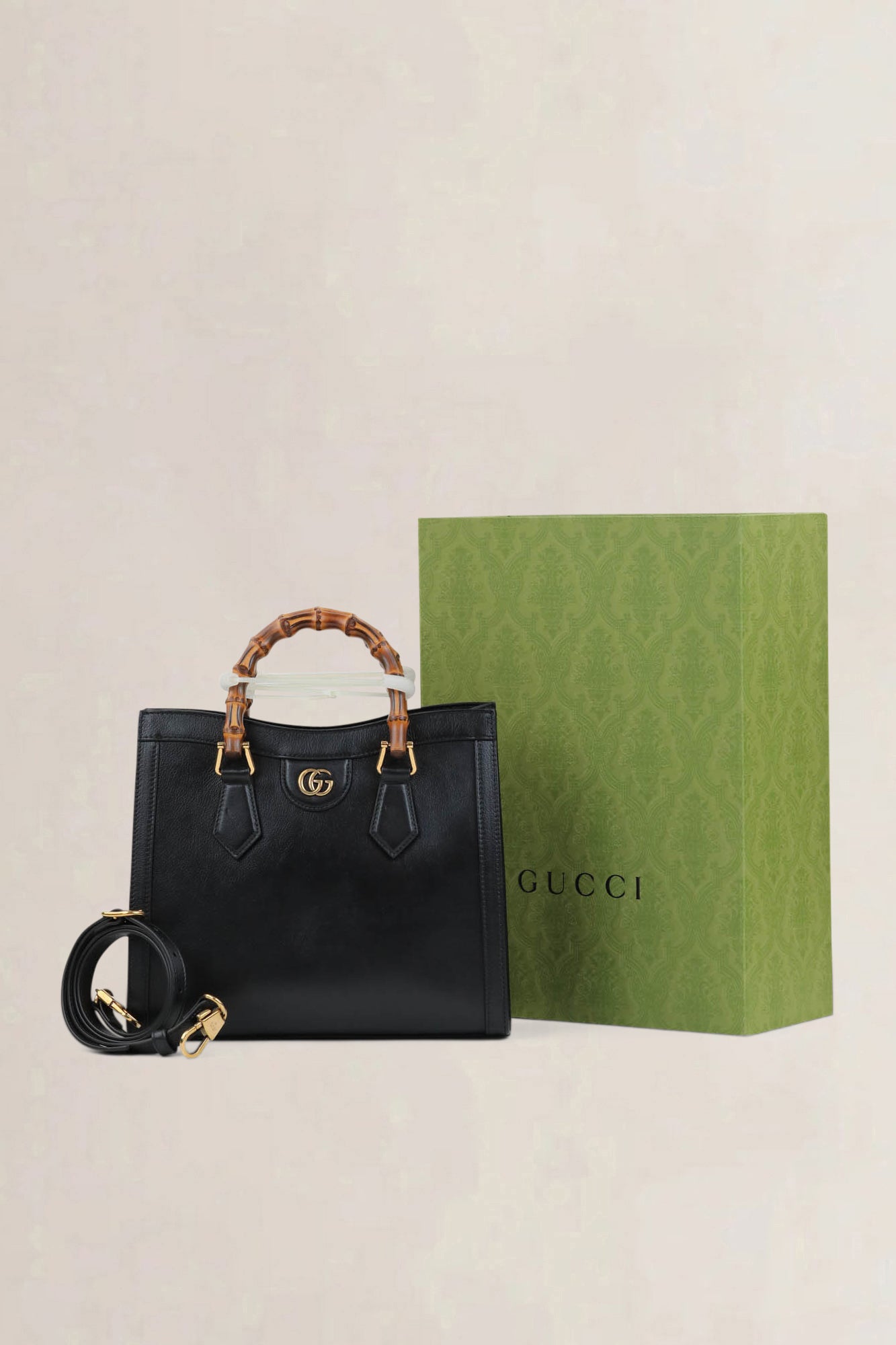 Gucci Black Diana Small Bamboo Top Handle Bag