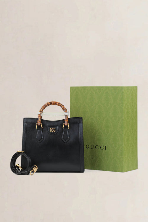 Gucci Black Diana Small Bamboo Top Handle Bag