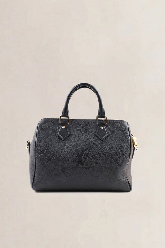 Louis Vuitton Speedy 25 Blue Monogram Empreinte Crossbody Bag