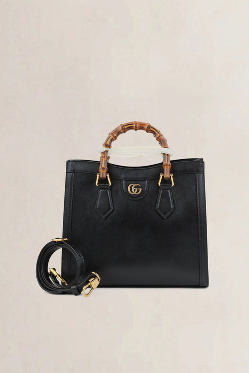 Gucci Black Diana Small Bamboo Top Handle Bag