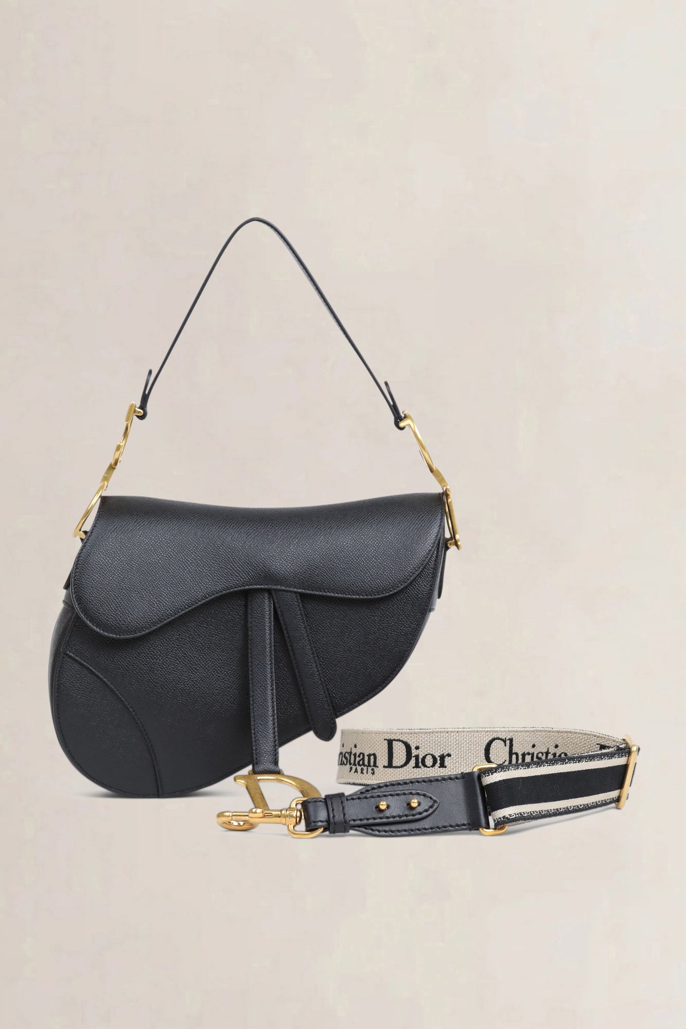 Christian Dior Black Saddle Bag