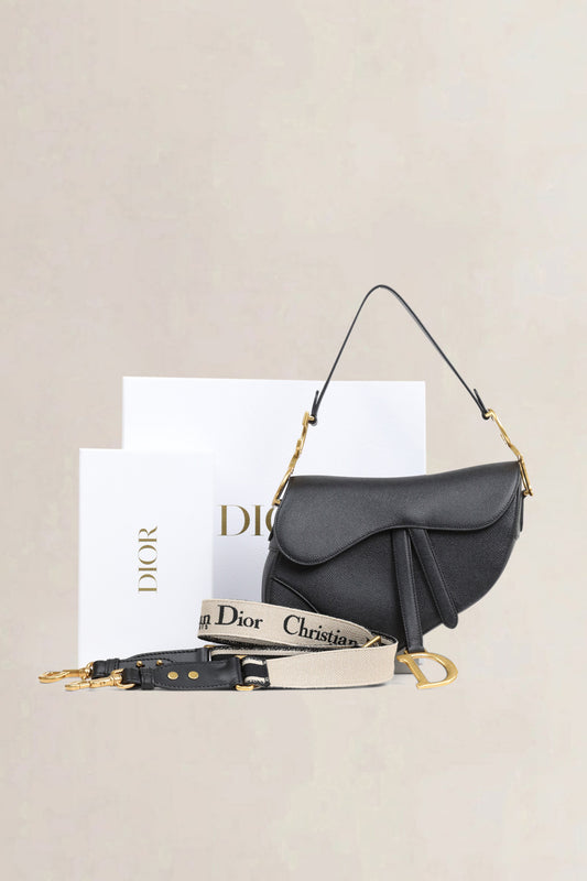 Christian Dior Black Saddle Bag