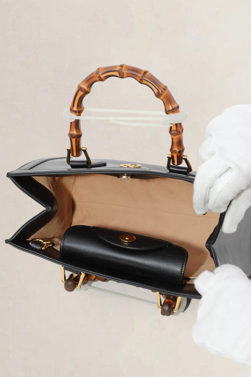 Gucci Black Diana Small Bamboo Top Handle Bag