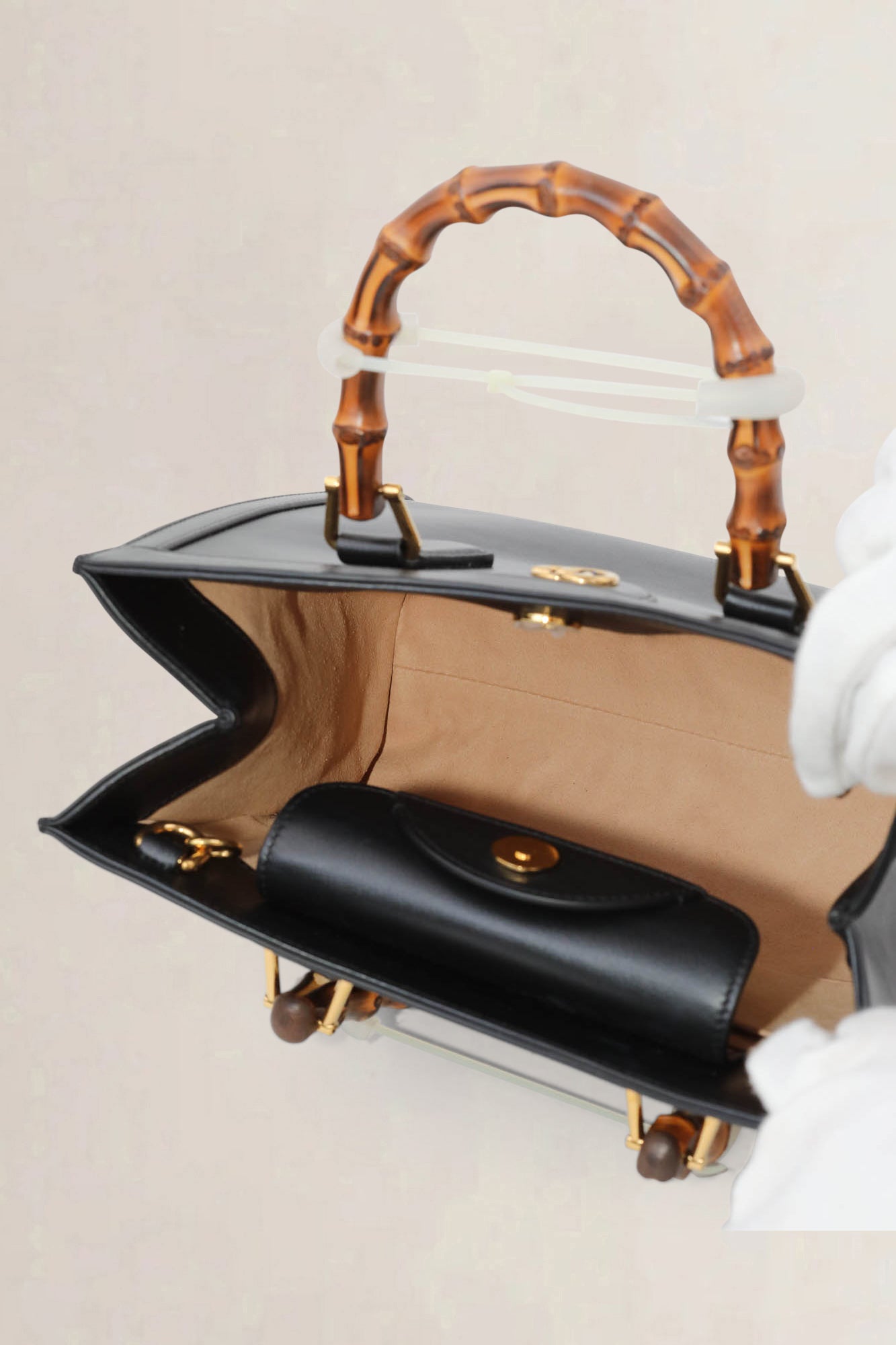 Gucci Black Diana Small Bamboo Top Handle Bag