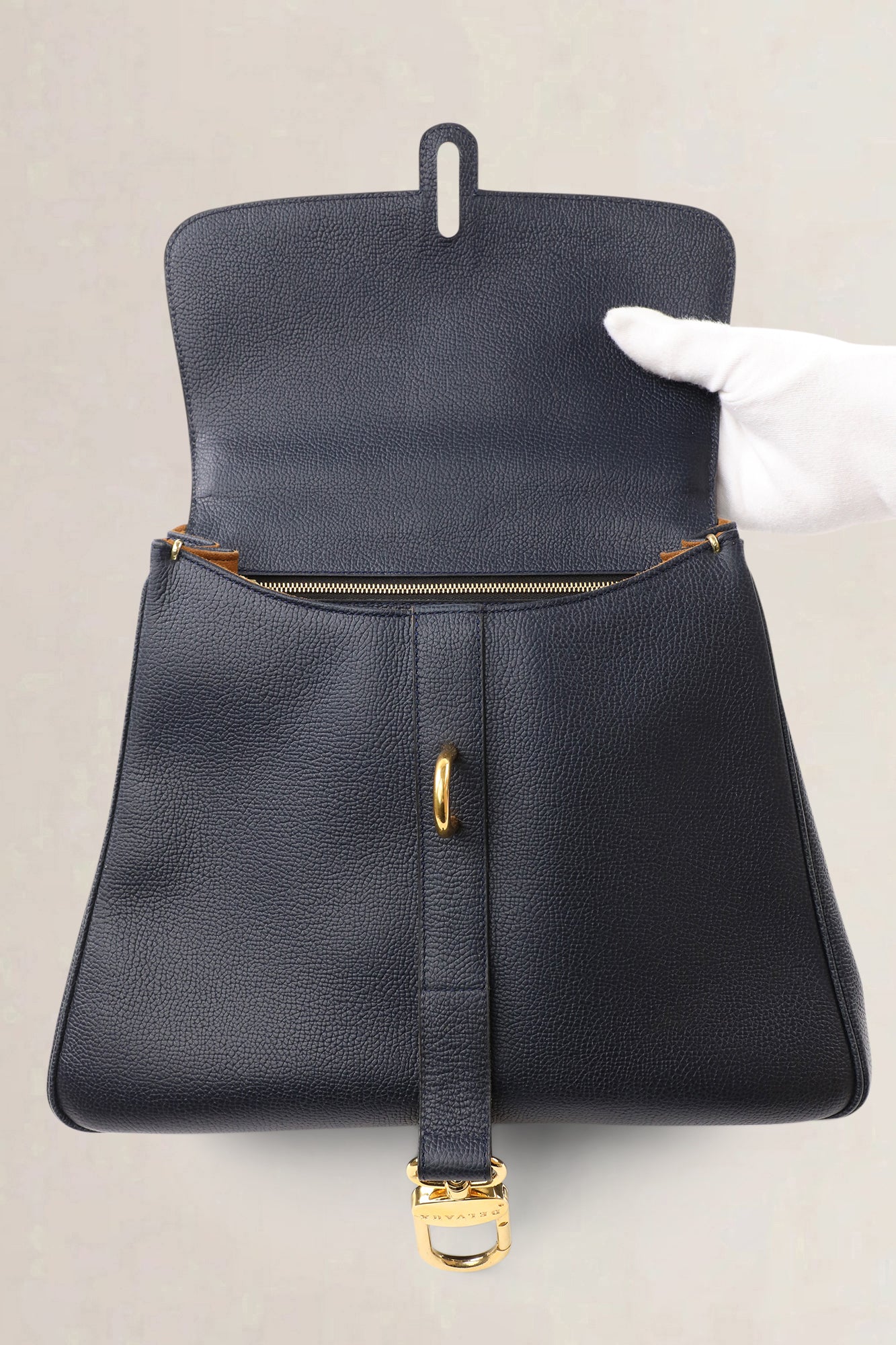 Delvaux Blue Leather Gin Fizz Crossbody Bag