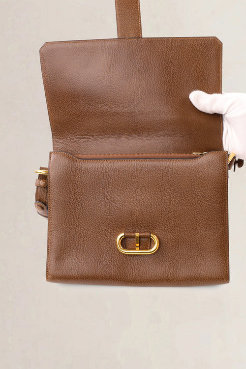 Delvaux Brown Leather Crossbody Bag