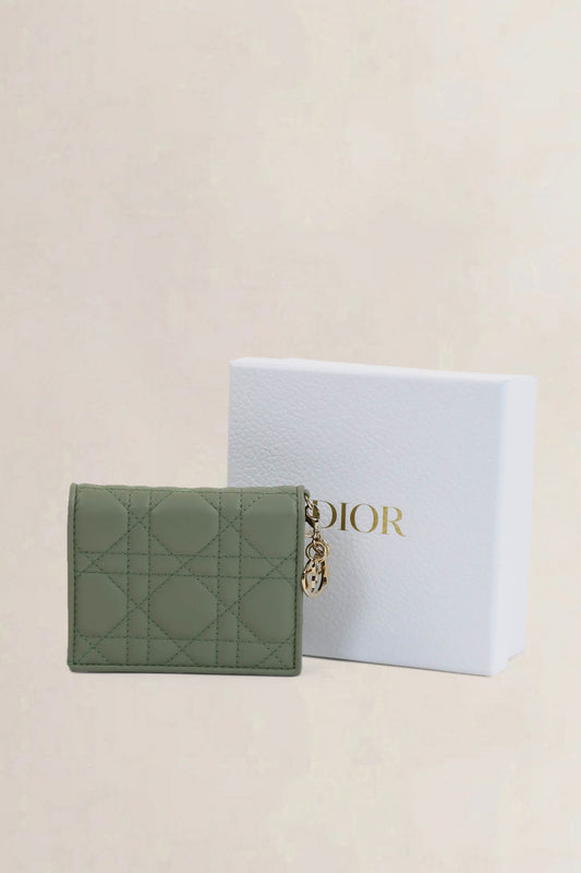 Christian Dior Green Mini Lady Wallet