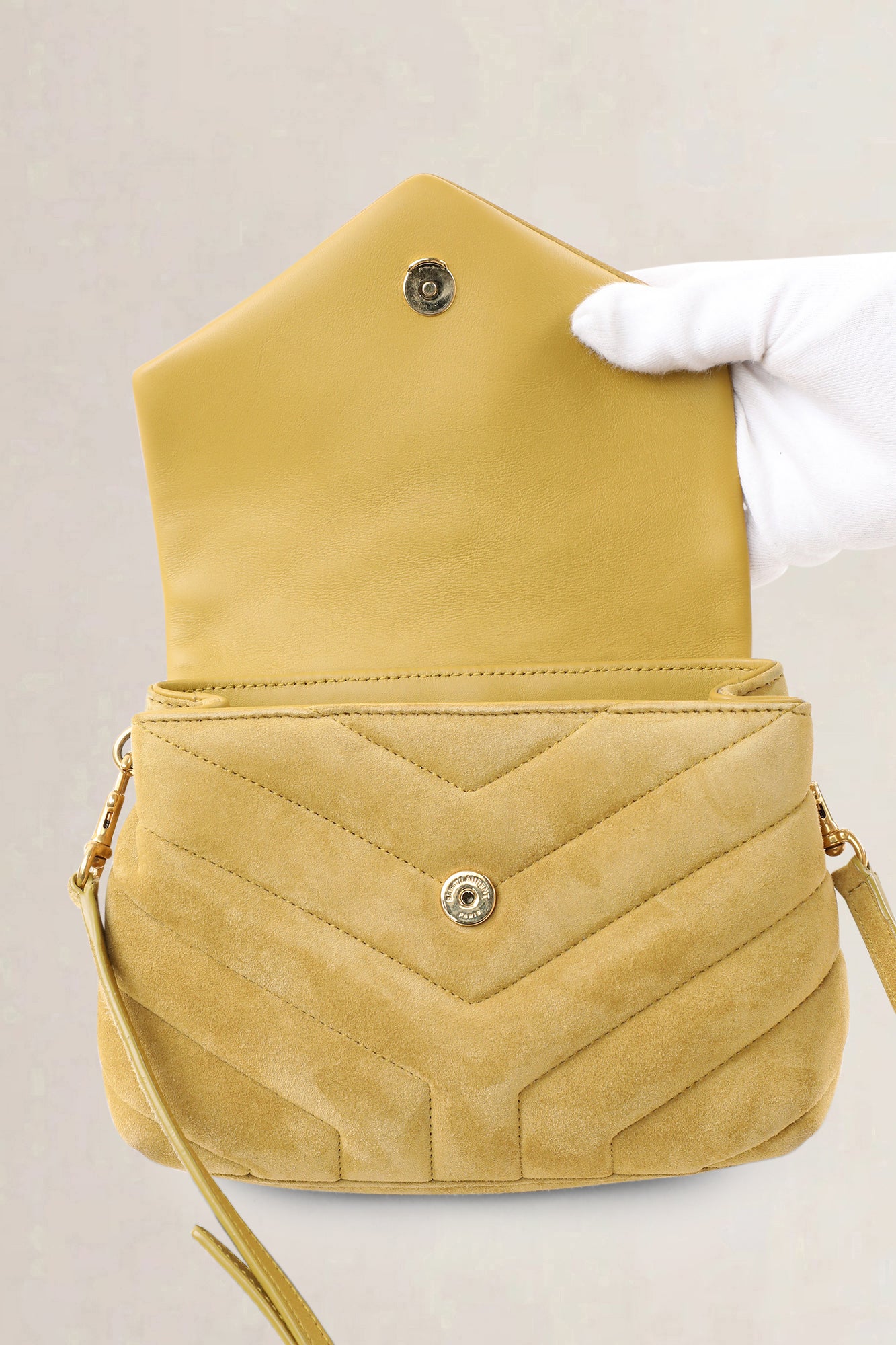YSL Yellow Suède Loulou Toy Crossbody Bag
