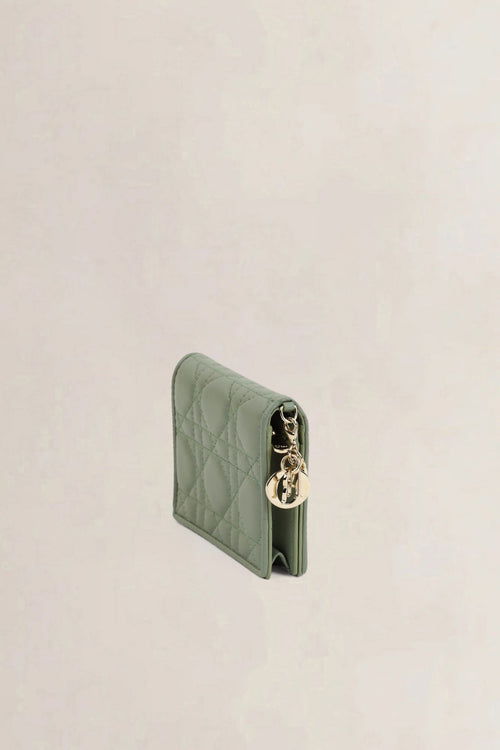 Christian Dior Green Mini Lady Wallet