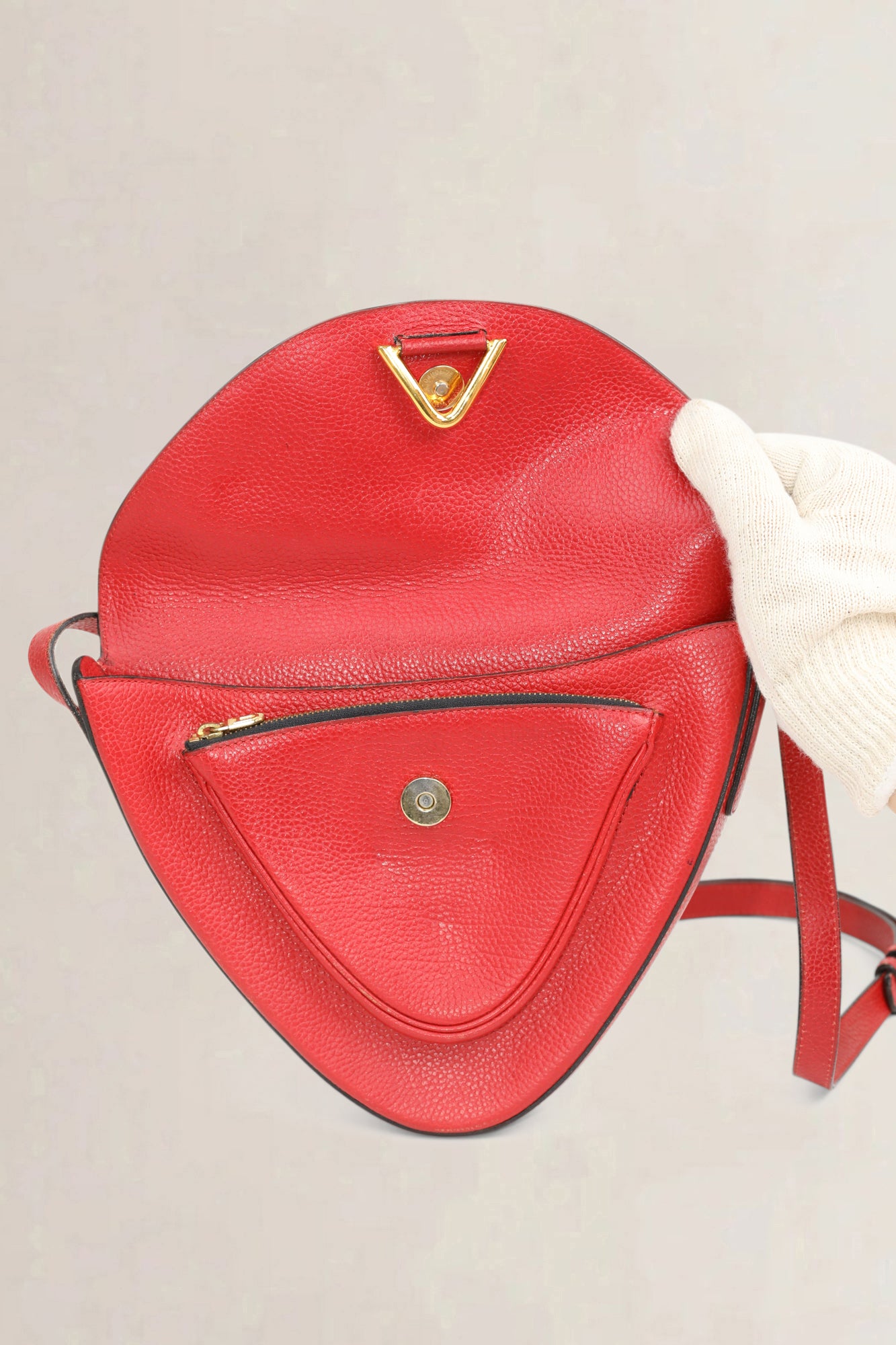 Delvaux Red Triangle Crossbody Bag