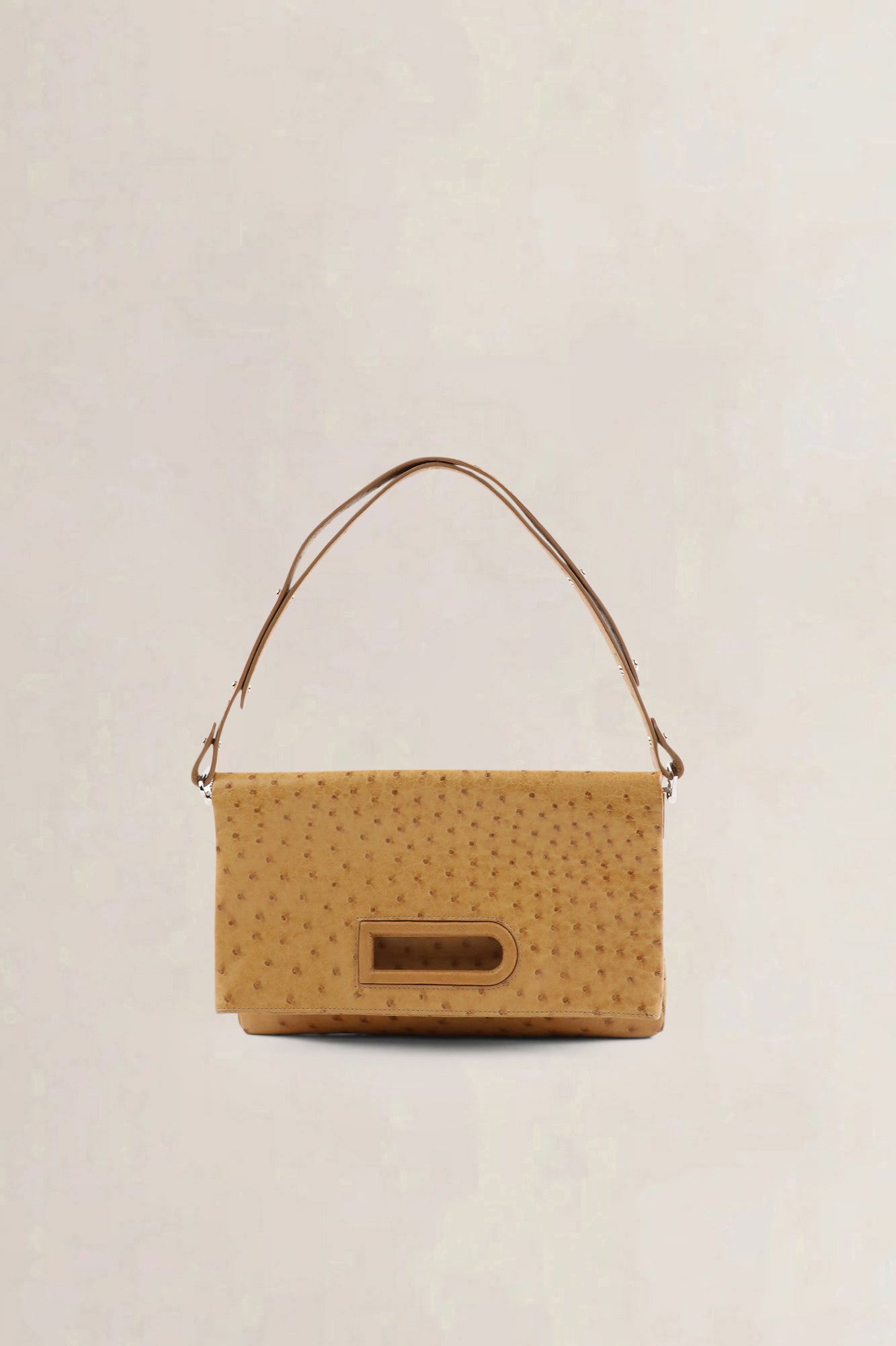 Delvaux Camel Ostrich Âme Libre Shoulder bag