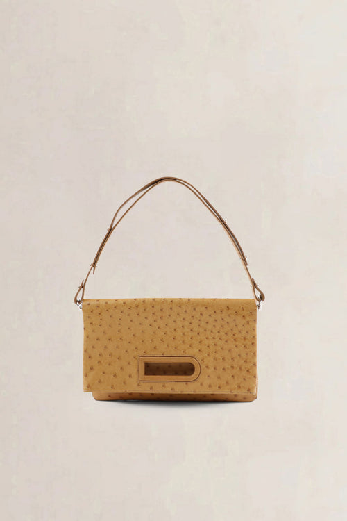 Delvaux Camel Ostrich Âme Libre Shoulder bag