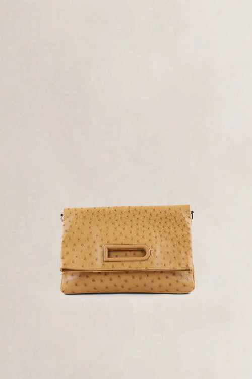 Delvaux Camel Ostrich Âme Libre Shoulder bag