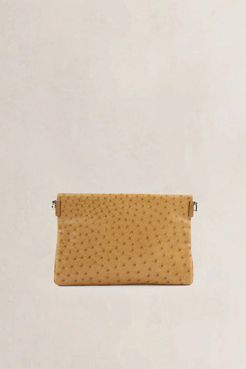 Delvaux Camel Ostrich Âme Libre Shoulder bag