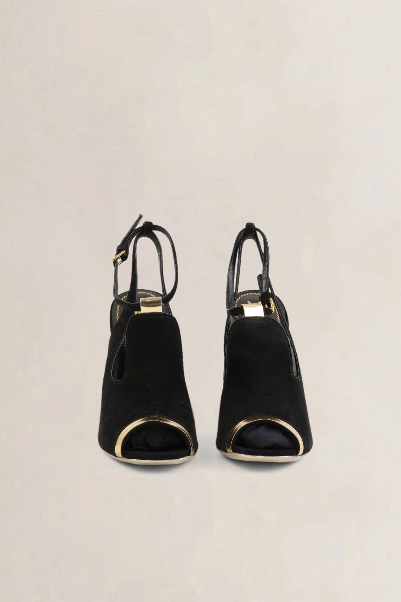 YSL Black Suède Rive Gauche Slingback Pumps