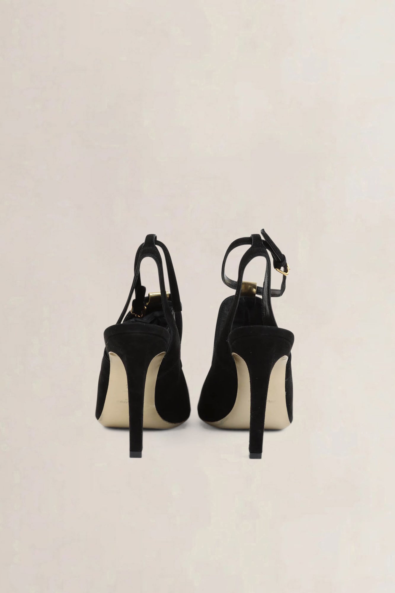 YSL Black Suède Rive Gauche Slingback Pumps