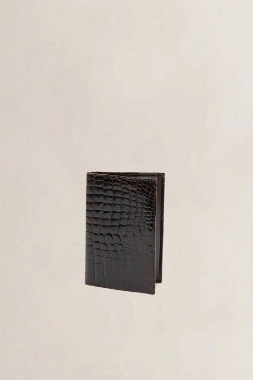 Delvaux Brown Croco Wallet
