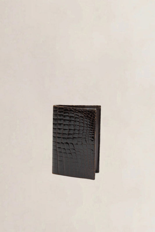 Delvaux Brown Croco Wallet