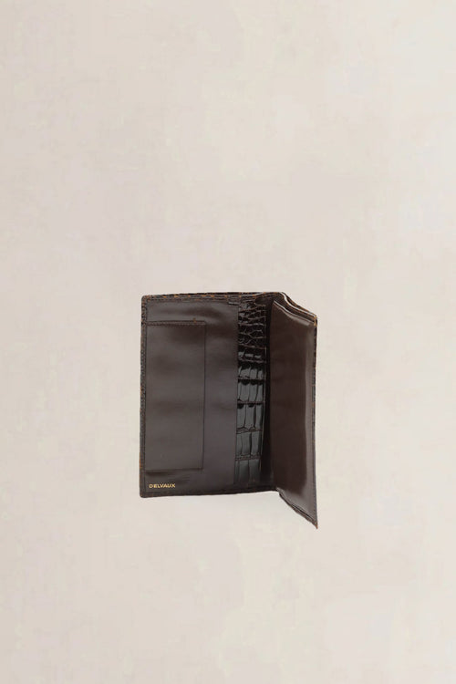 Delvaux Brown Croco Wallet