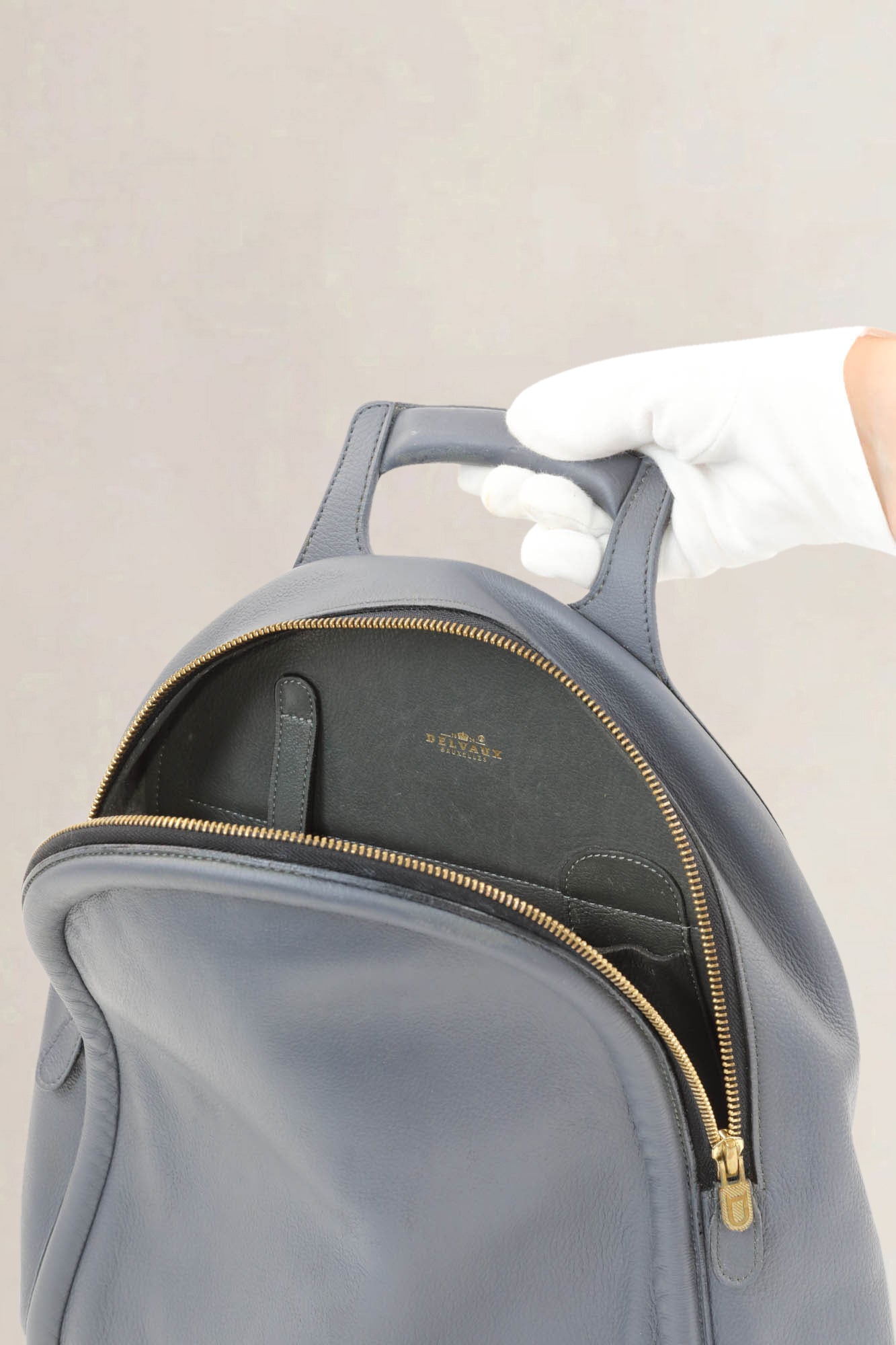 Delvaux Blue Leather Corcovado Backpack