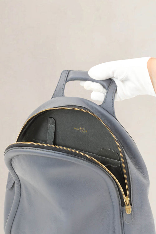 Delvaux Blue Leather Corcovado Backpack