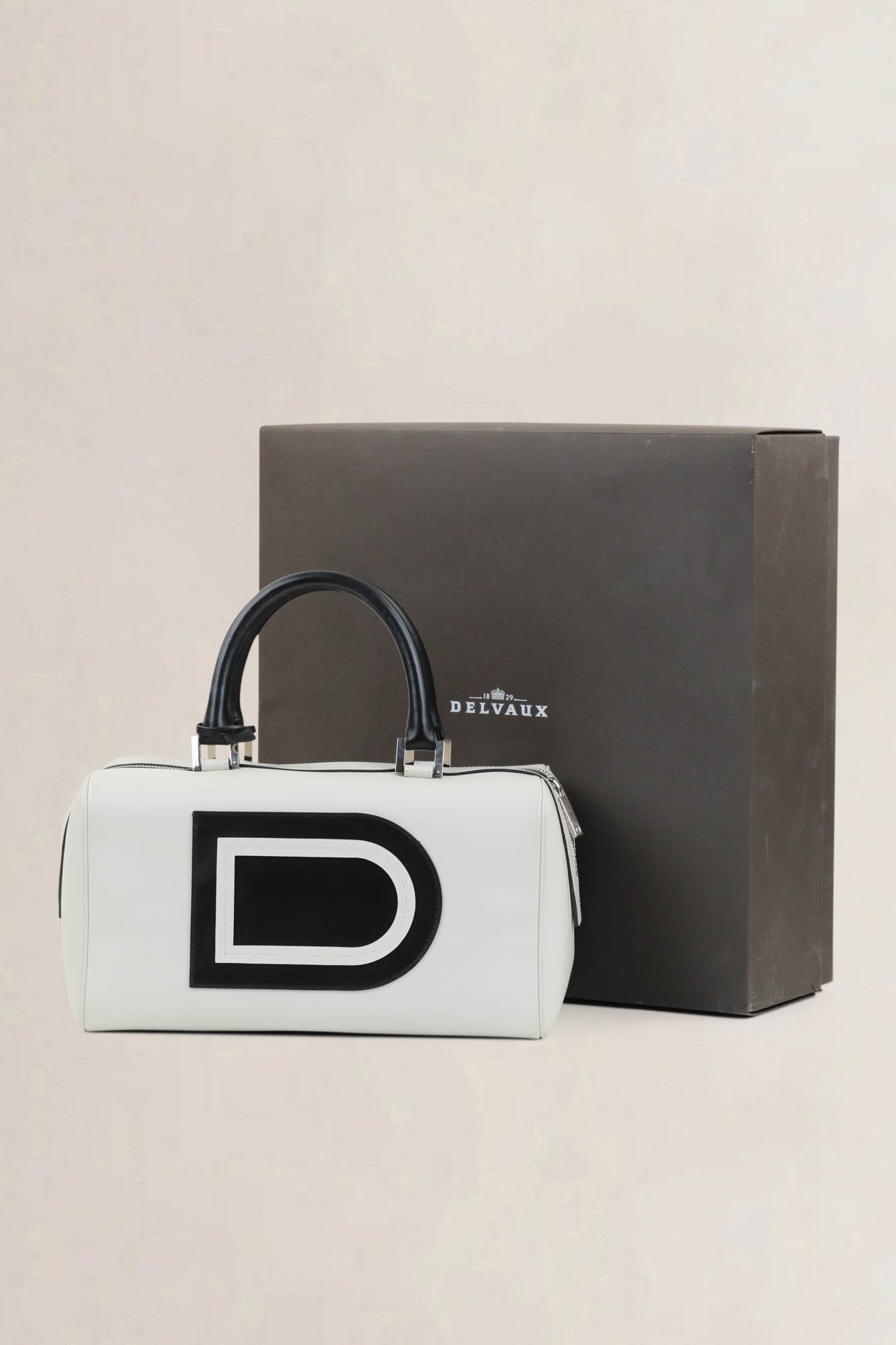Delvaux Bicolore Louise Boston Allure Top Handle Bag