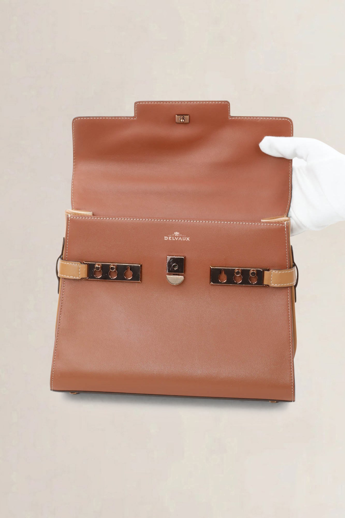Delvaux Tempête MM Bi-color Crossbody Bag