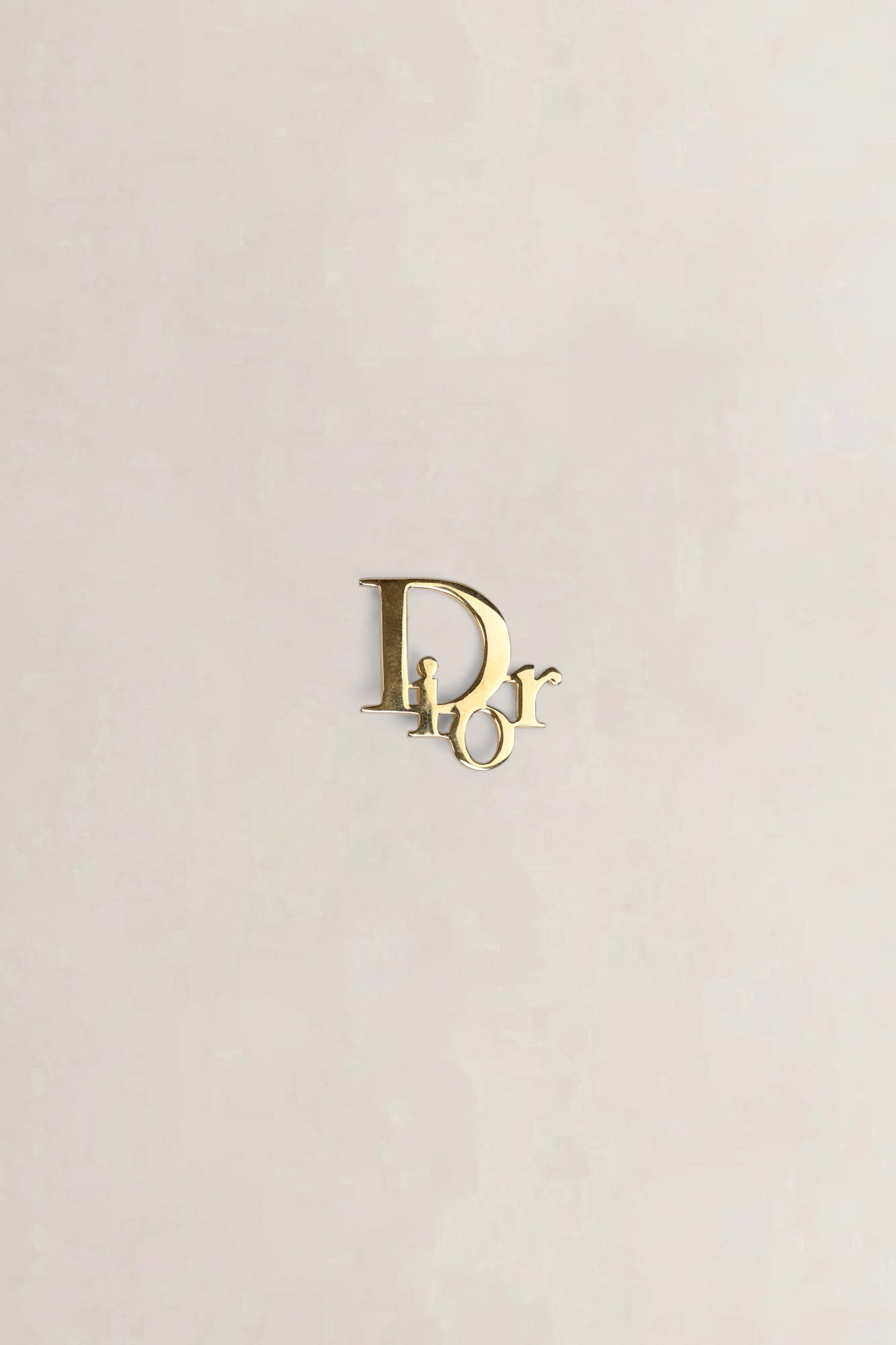 Christian Dior Gold Logo Brooch